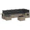 vidaXL Salon de jardin 8 pcs avec coussins gris résine tressée