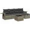 vidaXL Salon de jardin 6 pcs avec coussins gris clair résine tressée