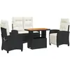 vidaXL Ensemble à manger de jardin 4 pcs avec coussins noir