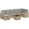 vidaXL Salon de jardin avec coussins 8pcs mélange beige résine tressée