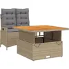 vidaXL Ensemble à manger de jardin et coussins 2 pcs beige poly rotin