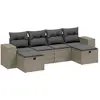 vidaXL Salon de jardin 6 pcs avec coussins gris clair résine tressée