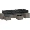 vidaXL Salon de jardin 8 pcs avec coussins gris clair résine tressée