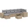 vidaXL Salon de jardin avec coussins 8pcs mélange beige résine tressée