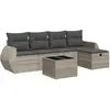 vidaXL Salon de jardin 5 pcs avec coussins gris clair résine tressée