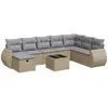 vidaXL Salon de jardin avec coussins 8pcs mélange beige résine tressée