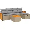 vidaXL Salon de jardin avec coussins 6pcs mélange beige résine tressée