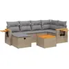 vidaXL Salon de jardin avec coussins 7pcs mélange beige résine tressée