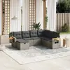 vidaXL - 7-delige - Loungeset - met - kussens - poly - rattan - grijs