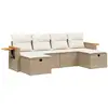 vidaXL Salon de jardin avec coussins 6 pcs beige résine tressée