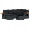 vidaXL Salon de jardin 6 pcs avec coussins noir résine tressée