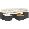 vidaXL Salon de jardin 6 pcs avec coussins noir résine tressée
