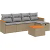 vidaXL Salon de jardin avec coussins 6pcs mélange beige résine tressée