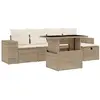 vidaXL Salon de jardin avec coussins 6 pcs beige résine tressée