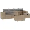 vidaXL Salon de jardin avec coussins 6 pcs beige résine tressée