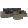 vidaXL Salon de jardin 6 pcs avec coussins gris résine tressée