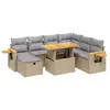 vidaXL Salon de jardin avec coussins 8 pcs beige résine tressée