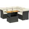 vidaXL Salon de jardin 5 pcs avec coussins noir résine tressée