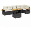 vidaXL Salon de jardin 7 pcs avec coussins noir résine tressée