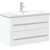 vidaXL Armoire lavabo de salle de bain avec bassin intégré blanc