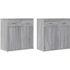vidaXL Buffets 2 pcs sonoma gris 79x38x80 cm bois d'ingénierie