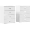 vidaXL Buffets 2 pcs blanc 60x39x80 cm bois d’ingénierie