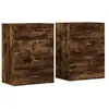 vidaXL Buffets 2 pcs chêne fumé 60x39x80 cm bois d'ingénierie