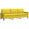 vidaXL Canapé à 3 places Jaune 210 cm Velours