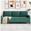 vidaXL Canapé à 3 places Vert foncé 180 cm Velours