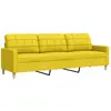 vidaXL Canapé à 3 places Jaune clair 210 cm Tissu