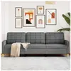 vidaXL Canapé à 3 places Gris foncé 210 cm Tissu