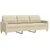 vidaXL Canapé à 3 places Crème 210 cm Tissu