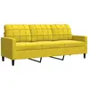 vidaXL Canapé à 3 places Jaune 180 cm Velours