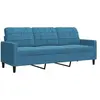vidaXL Canapé à 3 places Bleu 180 cm Velours