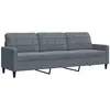 vidaXL Canapé à 3 places Gris foncé 210 cm Velours