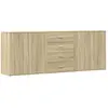 vidaXL Buffets 3 pcs Chêne sonoma Bois d'ingénierie