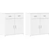 vidaXL Buffets 2 pcs blanc 79x38x80 cm bois d’ingénierie
