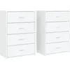 vidaXL Buffets 2 pcs blanc 60x31x84 cm bois d'ingénierie
