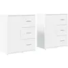 vidaXL Buffets 2 pcs blanc 60x31x70 cm bois d'ingénierie