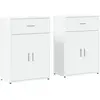 vidaXL Buffets 2 pcs blanc 60x30x84 cm bois d'ingénierie