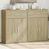 vidaXL Buffets 2 pcs chêne sonoma 60x30x84 cm bois d'ingénierie