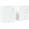 vidaXL Buffets 2 pcs blanc 60x31x70 cm bois d'ingénierie