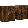 vidaXL Buffets 2 pcs chêne fumé 60x31x70 cm bois d'ingénierie