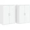 vidaXL Buffets 2 pcs blanc 60x31x84 cm bois d'ingénierie