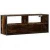vidaXL Meuble TV chêne fumé 100x31x39,5 cm bois d'ingénierie et métal