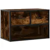 vidaXL Meuble TV chêne fumé 100x31x39,5 cm bois d'ingénierie et métal