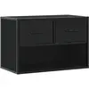 vidaXL Meuble TV noir 60x31x39,5 cm bois d'ingénierie et métal