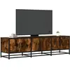 vidaXL Meuble TV chêne fumé 150x35x41 cm bois d'ingénierie et métal
