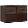 vidaXL Meuble TV chêne brun 60x31x39,5 cm bois d'ingénierie et métal
