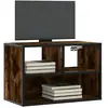 vidaXL Meuble TV chêne fumé 60x31x39,5 cm bois d'ingénierie et métal